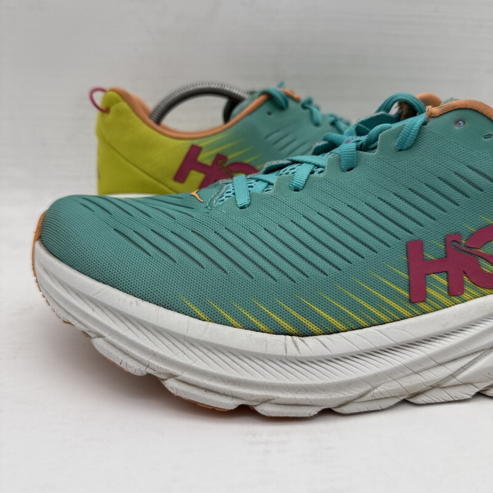 Hoka One One Rincon 3 Mens 11.5D Shoes Green Yellow Running Sneaker 1119395 CEPR - Picture 13 of 16